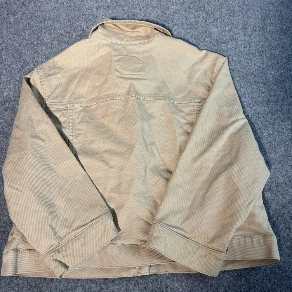 American Eagle Cropped Jacket Womens  XL (Fits Medium) Tan Denim Y2K Casual Fit‎